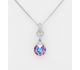 Sparkle by 7K - 925 Sterling Silver Necklace, Decorated with CZ Simulated Diamonds and Fine Austrian Crystal