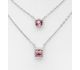 Sparkle by 7K - 925 Sterling Silver Layered Necklace Decorated with Fine Austrian Crystal