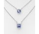 Sparkle by 7K - 925 Sterling Silver Layered Necklace Decorated with Fine Austrian Crystal