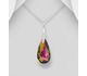 Sparkle by 7K - 925 Sterling Silver Pear-Shaped Pendant Decorated with CZ Simulated Diamonds and Fine Austrian Crystal