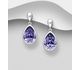 Sparkle by 7K - 925 Sterling Silver Push-Back Earrings Decorated with Fine Austrian Crystal