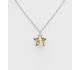 Sparkle by 7K - 925 Sterling Silver Star Necklace Decorated with Fine Austrian Crystal