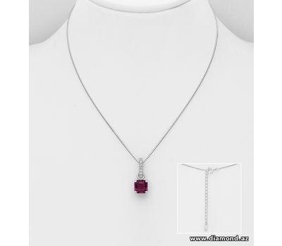 Sparkle by 7K - 925 Sterling Silver Necklace, Decorated with Fine Austrian Crystal and CZ Simulated Diamond