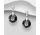 Sparkle by 7K - 925 Sterling Silver Push-Back Earrings Decorated with CZ Simulated Diamonds and Fine Austrian Crystals