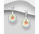 Sparkle by 7K - 925 Sterling Silver Push-Back Earrings Decorated with CZ Simulated Diamonds and Fine Austrian Crystals