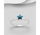 Sparkle by 7K - 925 Sterling Silver Star Ring Decorated with Fine Austrian Crystal
