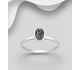 Sparkle by 7K - 925 Sterling Silver Oval Ring Decorated with Fine Austrian Crystal