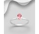 Sparkle by 7K - 925 Sterling Silver Oval Ring Decorated with Fine Austrian Crystal