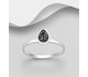 Sparkle by 7K - 925 Sterling Silver Ring Decorated with Pear-Shape Fine Austrian Crystal