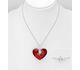 Sparkle by 7K - 925 Sterling Silver Heart Necklace Decorated with CZ Simulated Diamonds and Fine Austrian Crystal