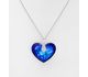 Sparkle by 7K - 925 Sterling Silver Heart Necklace Decorated with CZ Simulated Diamonds and Fine Austrian Crystal