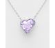 Sparkle by 7K - 925 Sterling Silver Heart Necklace Decorated with Fine Austrian Crystal