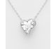 Sparkle by 7K - 925 Sterling Silver Heart Necklace Decorated with Fine Austrian Crystal