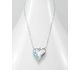 Sparkle by 7K - 925 Sterling Silver Heart Necklace Decorated with Fine Austrian Crystal