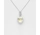 Sparkle by 7K - 925 Sterling Silver Heart Necklace Decorated with CZ Simulated Diamonds and Fine Austrian Crystal