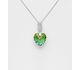 Sparkle by 7K - 925 Sterling Silver Heart Necklace Decorated with CZ Simulated Diamonds and Fine Austrian Crystal