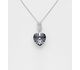 Sparkle by 7K - 925 Sterling Silver Heart Necklace Decorated with CZ Simulated Diamonds and Fine Austrian Crystal