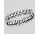 925 Sterling Silver Oxidized Bike Chain Bracelet Featuring Skulls