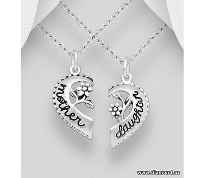 One for Mom and One for Daughter - 925 Sterling Silver 