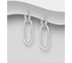 925 Sterling Silver Links Hoop Earrings, Decorated with CZ Simulated Diamonds