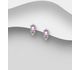 La Preciada - 925 Sterling Silver Push-Back Earrings, Decorated with Various Gemstones