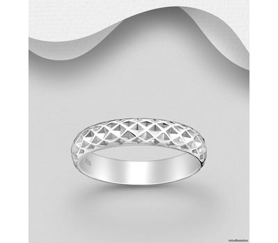 925 Sterling Silver Band Ring, 4 mm Wide