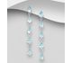 La Preciada - 925 Sterling Silver Dangle Push-Back Earrings Decorated with Sky-Blue Topaz or White Topaz