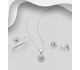 La Preciada - 925 Sterling Silver Push-Back Earrings, Pendant and Ring Jewelry Set, Decorated with CZ Simulated Diamonds and Various Gemstones