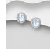La Preciada - 925 Sterling Silver Push-Back Earring, Decorated with Various Gemstones and CZ Simulated Diamonds