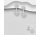 925 Sterling Silver Clover Jacket Earrings, Decorated with CZ Simulated Diamonds