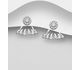 925 Sterling Silver Jacket Earrings, Decorated with CZ Simulated Diamonds