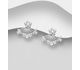 925 Sterling Silver Jacket Earrings, Decorated with CZ Simulated Diamonds