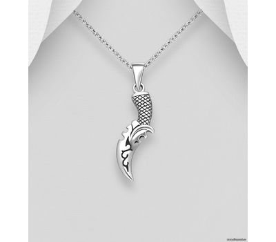 925 Sterling Silver Oxidized Gagger Pendant