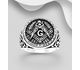 925 Sterling Silver Oxidized Celtic and Freemasonry Ring